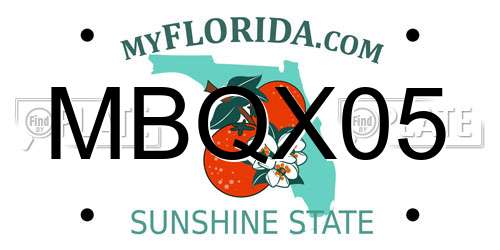 MBQX05 Florida License Plate