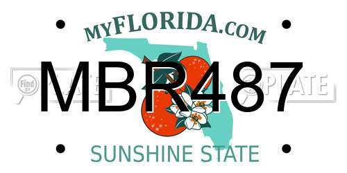 MBR487 Florida License Plate