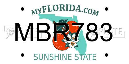 MBR783 Florida License Plate