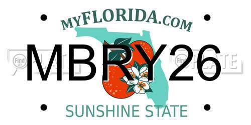 MBRY26 Florida License Plate