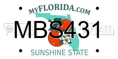 MBS431 Florida License Plate