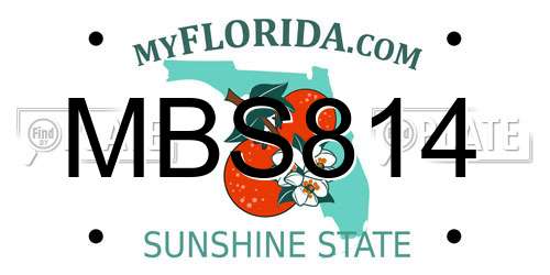 MBS814 Florida License Plate