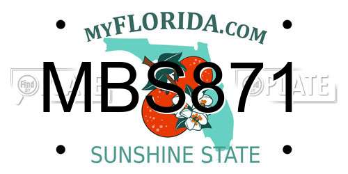 MBS871 Florida License Plate