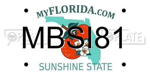 MBSI81 Florida License Plate