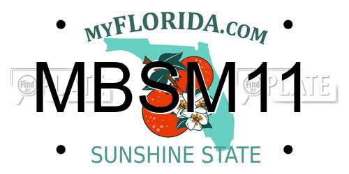 MBSM11 Florida License Plate