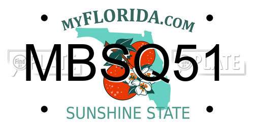 MBSQ51 Florida License Plate