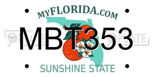 MBT353 Florida License Plate