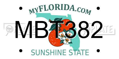 MBT382 Florida License Plate