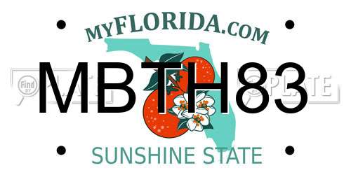 MBTH83 Florida License Plate