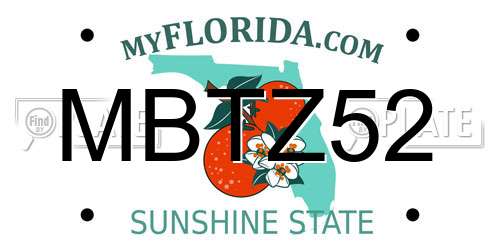 MBTZ52 Florida License Plate