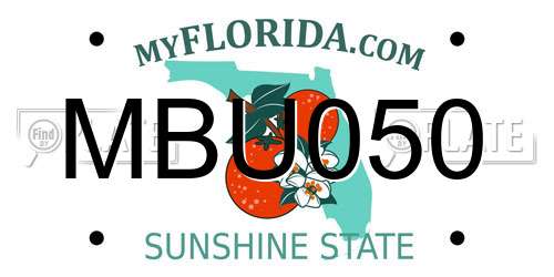 MBU050 Florida License Plate