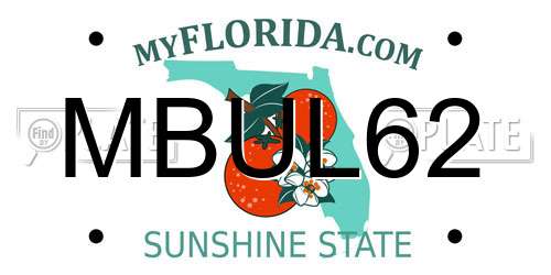 MBUL62 Florida License Plate
