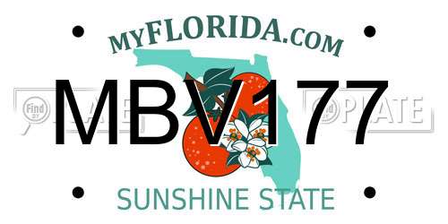 MBV177 Florida License Plate