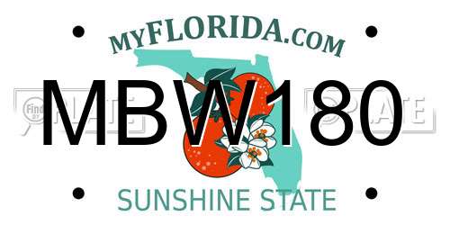 MBW180 Florida License Plate