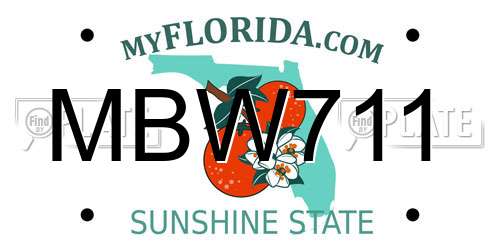 MBW711 Florida License Plate
