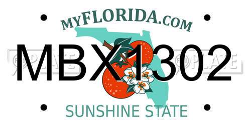 MBX1302 Florida License Plate