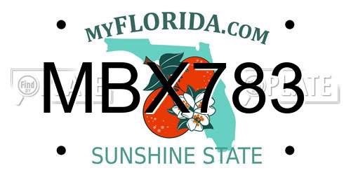 MBX783 Florida License Plate