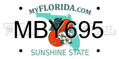 MBY695 Florida License Plate
