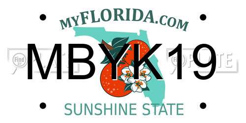 MBYK19 Florida License Plate