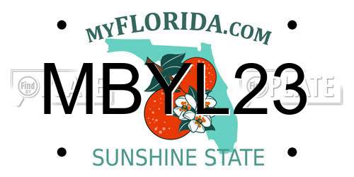 MBYL23 Florida License Plate