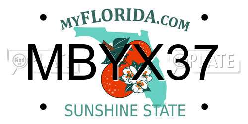 MBYX37 Florida License Plate