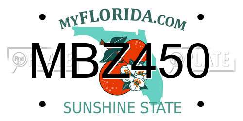 MBZ450 Florida License Plate