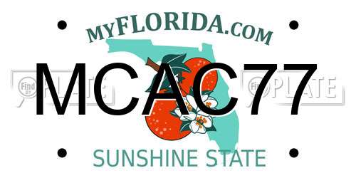 MCAC77 Florida License Plate