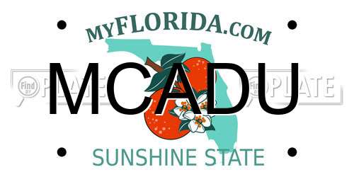 MCADU Florida License Plate