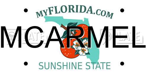 MCARMEL Florida License Plate