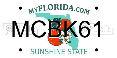 MCBK61 Florida License Plate