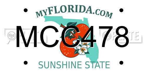 MCC478 Florida License Plate