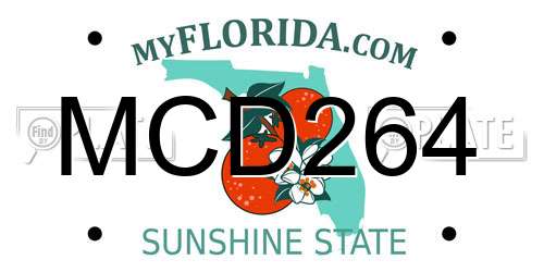 MCD264 Florida License Plate