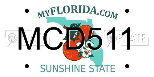 MCD511 Florida License Plate