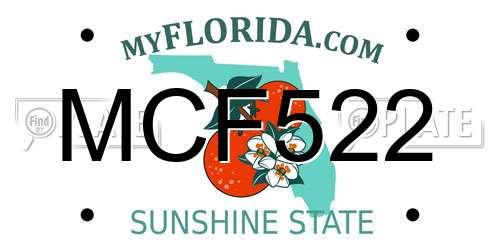 MCF522 Florida License Plate