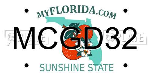 MCGD32 Florida License Plate