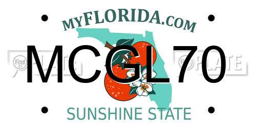 MCGL70 Florida License Plate