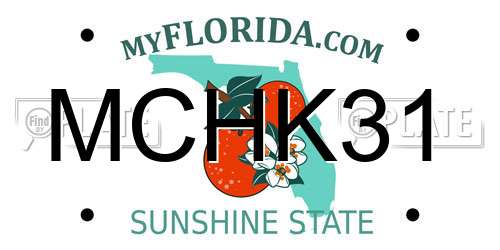 MCHK31 Florida License Plate