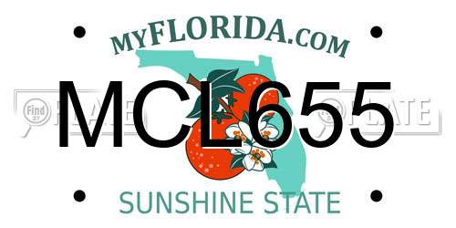 MCL655 Florida License Plate
