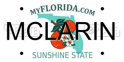MCLARIN Florida License Plate