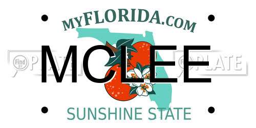 MCLEE Florida License Plate