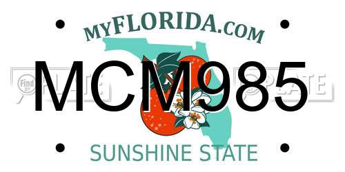 MCM985 Florida License Plate