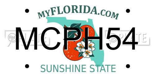MCPH54 Florida License Plate