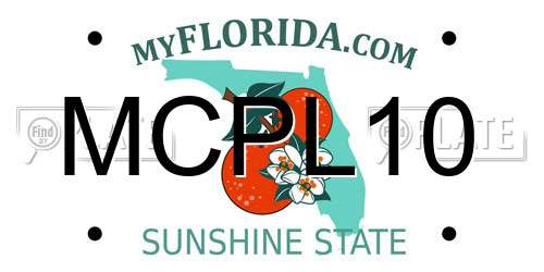 MCPL10 Florida License Plate
