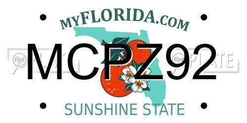 MCPZ92 Florida License Plate