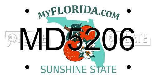 MD5206 Florida License Plate