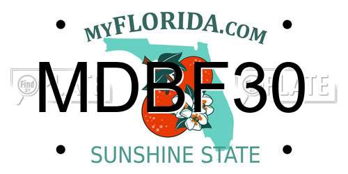 MDBF30 Florida License Plate