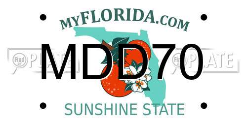 MDD70 Florida License Plate