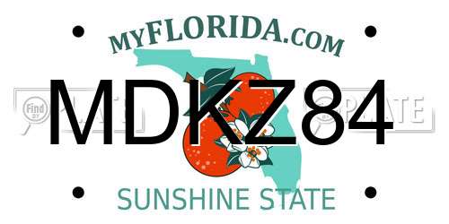 MDKZ84 Florida License Plate
