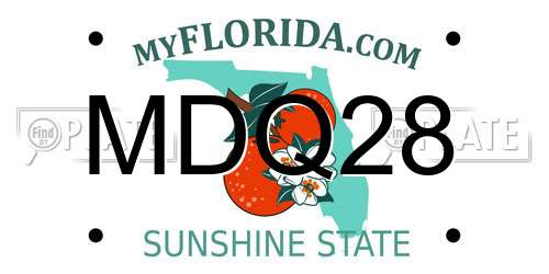 MDQ28 Florida License Plate