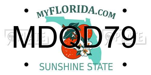 MDQD79 Florida License Plate